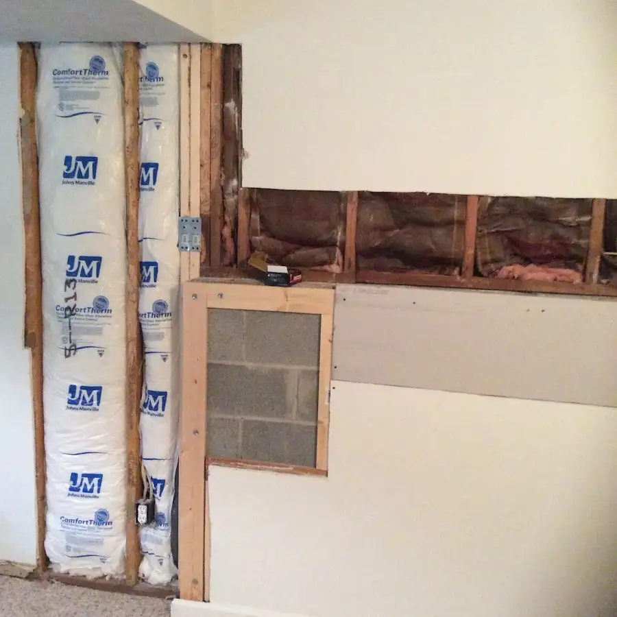 Wall insulation replacement during Basement Flood Cleanup in South San Francisco